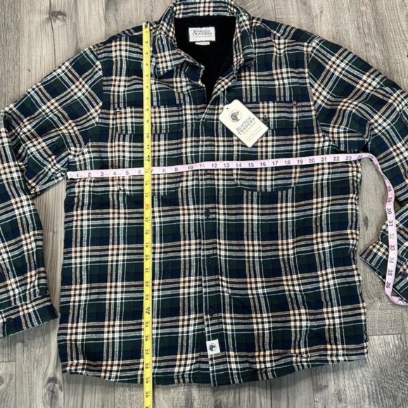 Boston Traders NWT Women's Size XL Oversized Green Plaid Sherpa Lined Shacket - Picture 3 of 10